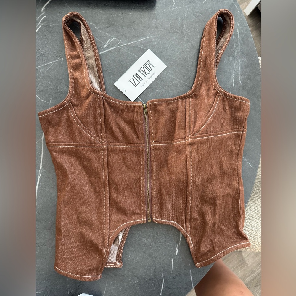 12th Tribe Sabine Zip Front Corset Tank